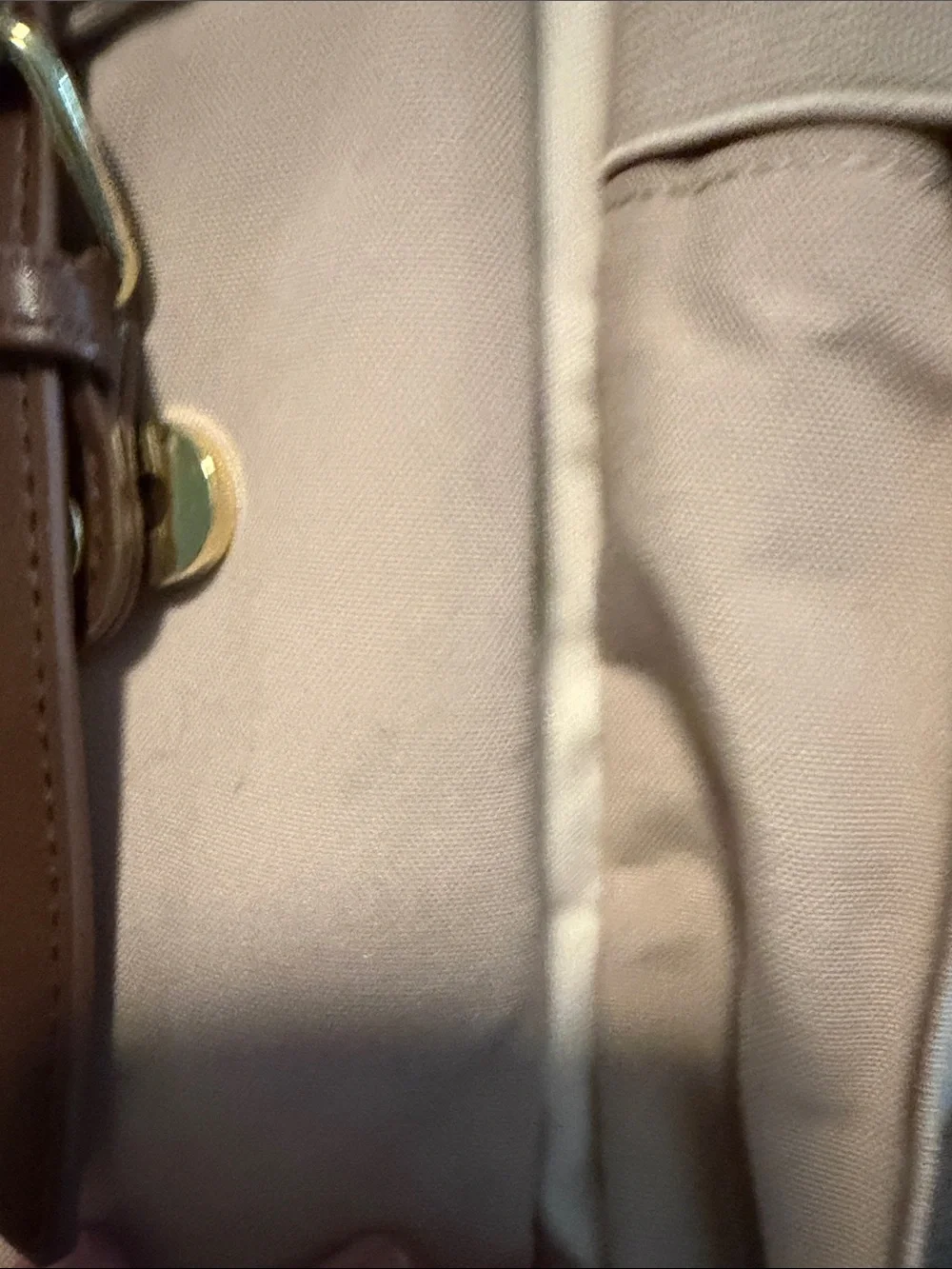 Cream Backpack with Brown Accents